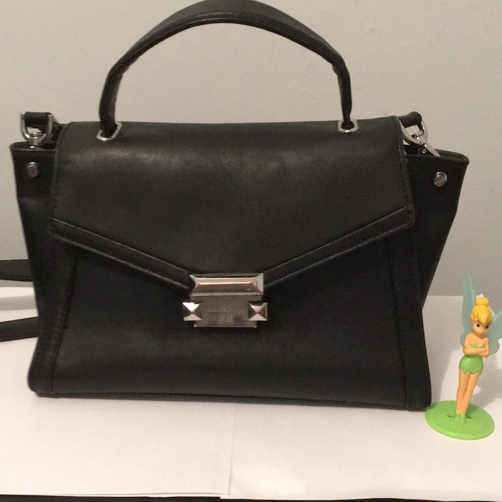 Vintage Michael Kors black leather Whitney handbag Satchel gently worn.